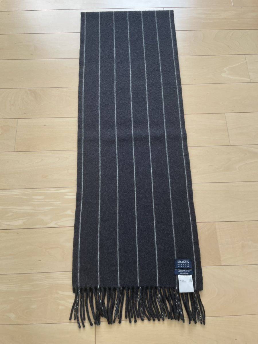 美品バーニーズニューヨーク別注 ドレイクス マフラー ブラウン