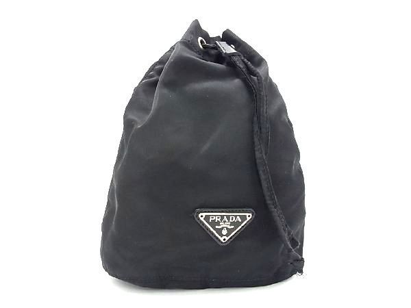 1円 □極美品□ PRADA プラダ テスートナイロン 巾着型 ポーチ マルチ 1