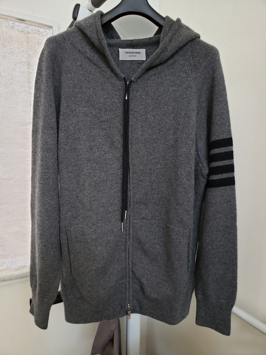 THOM BROWNE トムブラウン ニットカシミヤジップアップパーカー サイズ 