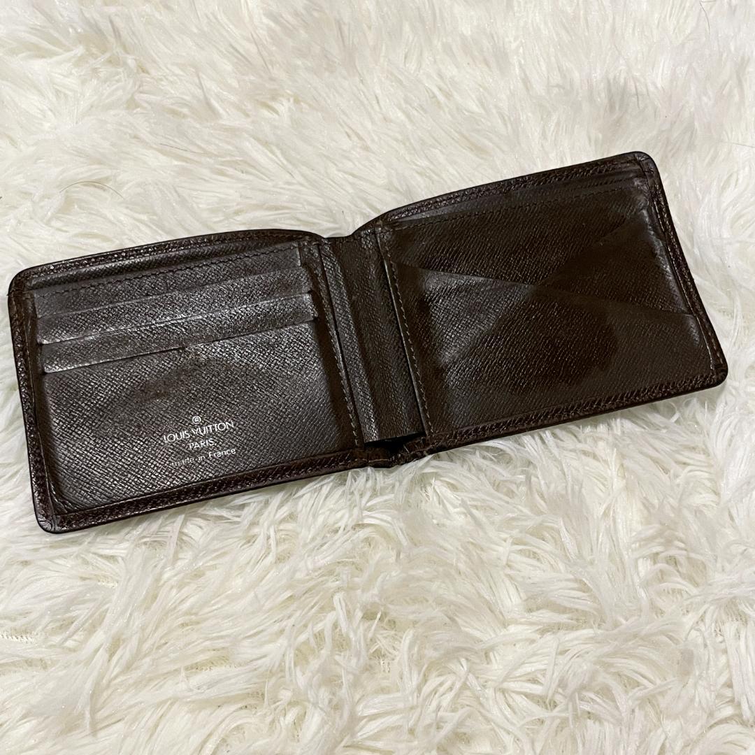ルイヴィトン タイガ 二つ折り財布 ミュルティプル ブラック 黒 札入れ