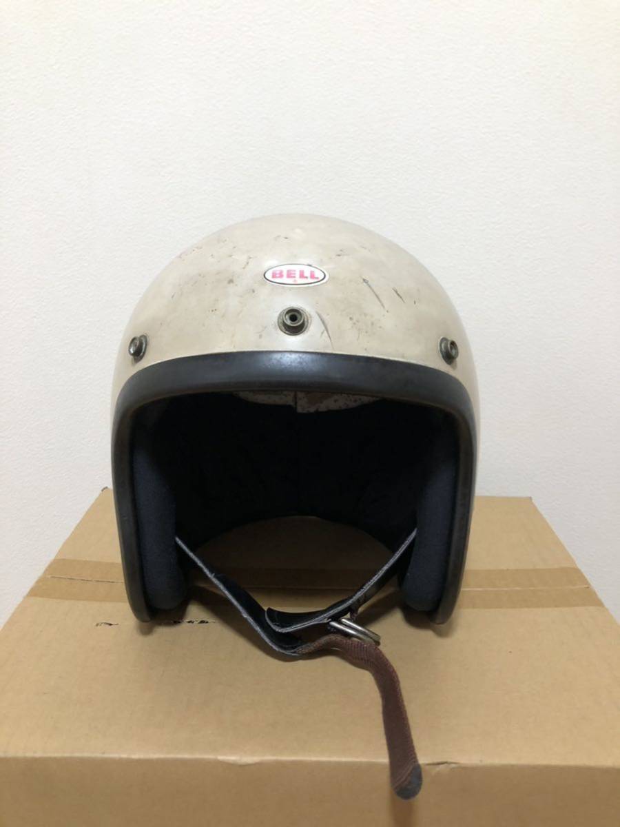 当時物 60s BELL 500TX ジェットヘルメット Mシェル 目深加工リペア