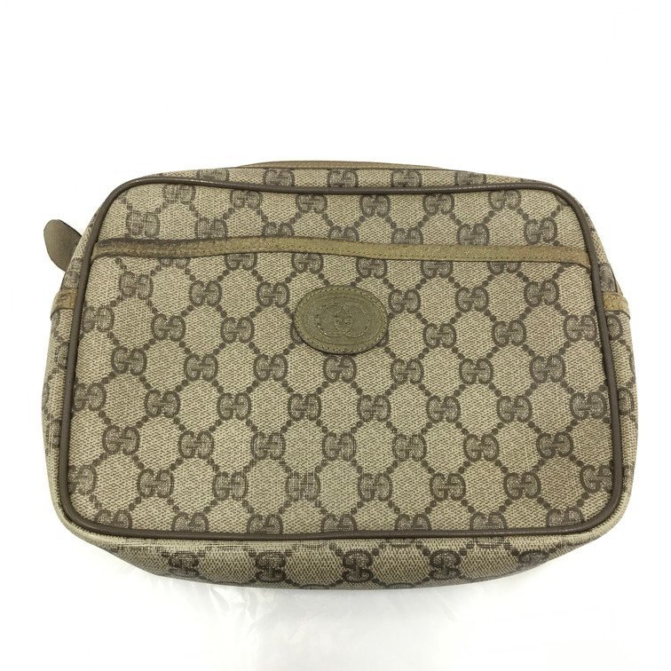 ☆GUCCI グッチ 141198 GG柄 PVC×レザー クロスボディ ショルダー