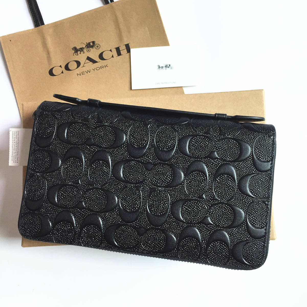 ☆新品☆コーチ/COACH 財布 F93425 ブラック ダブルジップ 