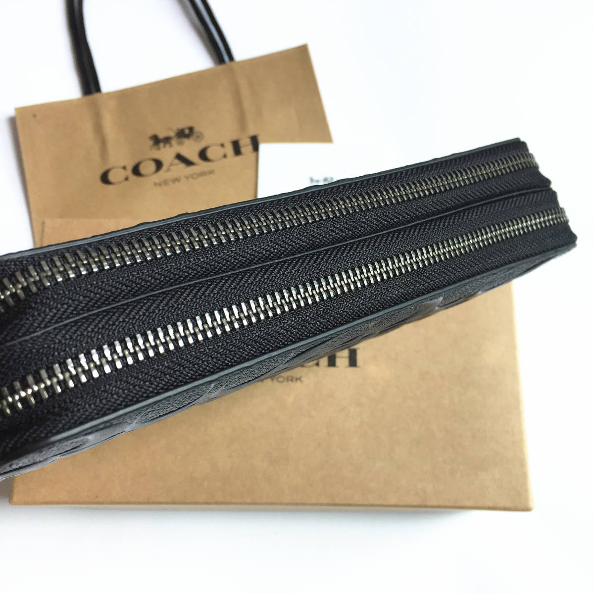 ☆新品☆コーチ/COACH 財布 F93425 ブラック ダブルジップ 