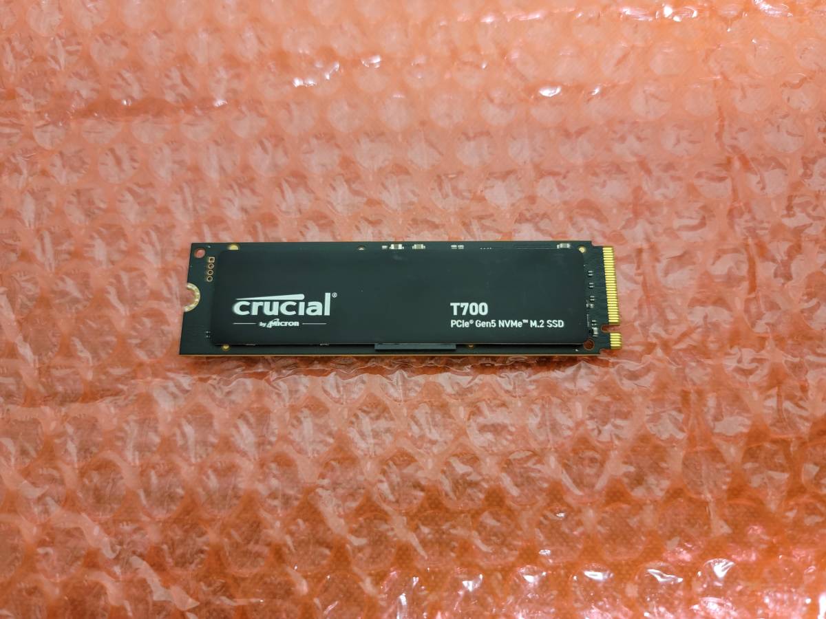 Crucial T700 CT2000T700SSD3 2TB SSD NVMe PCIe Gen5 M.2 2280 ヒートシンク無モデル 使用時間 32時間 動作OK