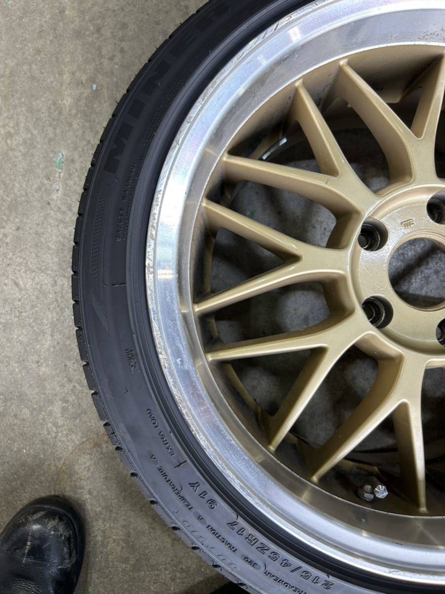 中古) 深リム メッシュホイール 215/45R17 5H114.3 BBS風 ドリケツ