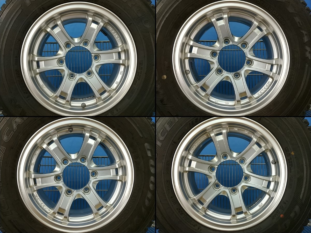 キーラー＋アイスナビカーゴ●15インチ6J＋33 6穴PCD139.7●195/80R15●タイヤホイール4本●手渡し可！●200系ハイエース●(fW671