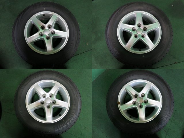 ◆ダイハツ 15x5.5J PCD114.3 +35 5穴 ◆ブリヂストン 195/70R15 ◆15インチ タイヤアルミ 4本 【岐阜発】《個人宅配送不可》