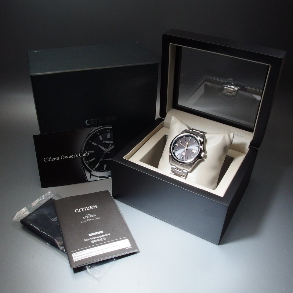 ◆極美品/未使用品◆ CITIZEN シチズン ザ シチズン 最高級 AQ4060-50E A060-T026443 SS 箱 保 ソーラー メンズ 腕時計 「22585」