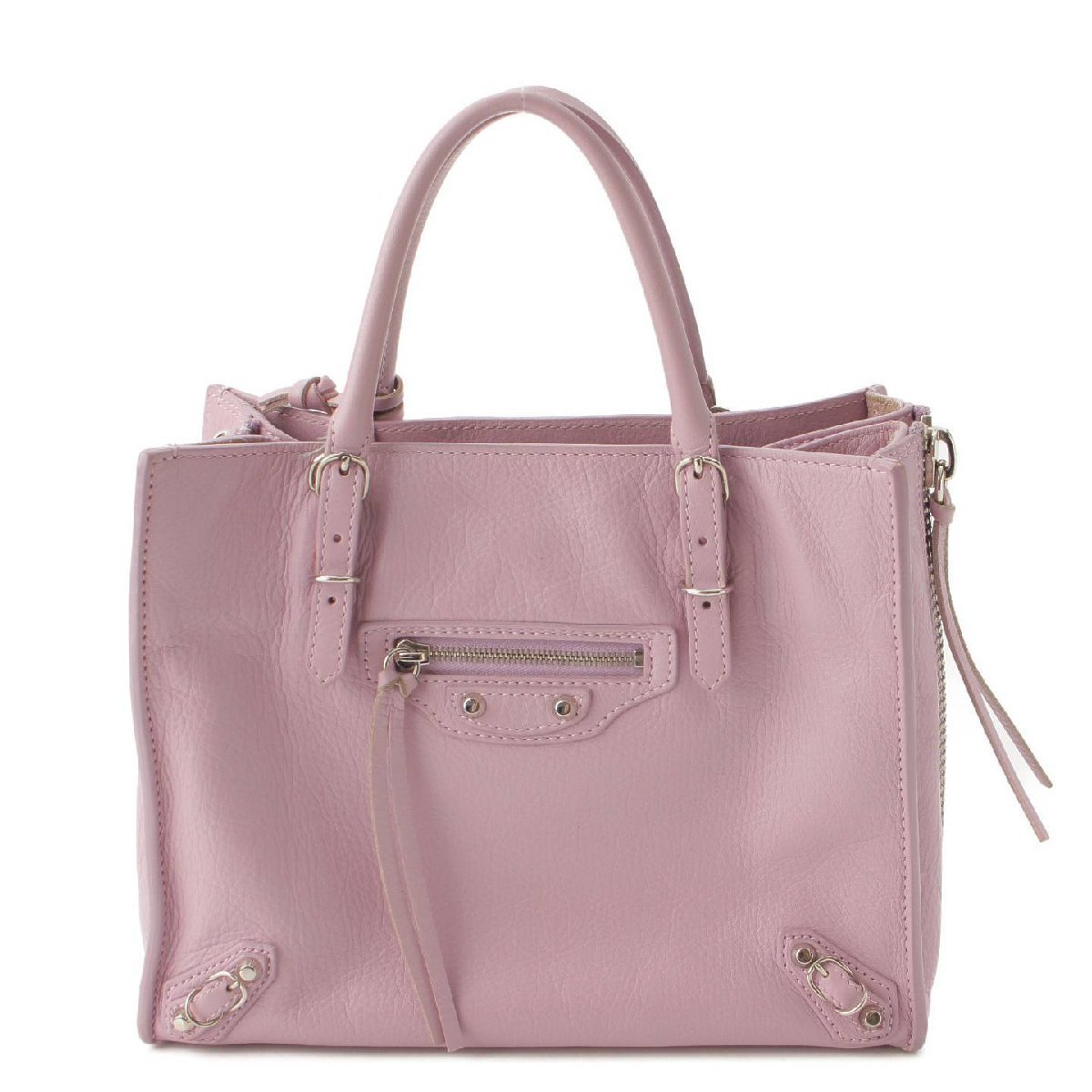 【バレンシアガ】Balenciaga　ペーパーミニ レザー 2WAY ハンドバッグ 357333 パープル 【中古】【正規品保証】180994