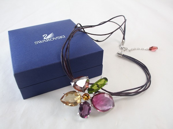 1円　スワロフスキー　SWAROVSKI　★　ネックレス　ペンダント　★　ビジュー　フラワー　箱付き　4065