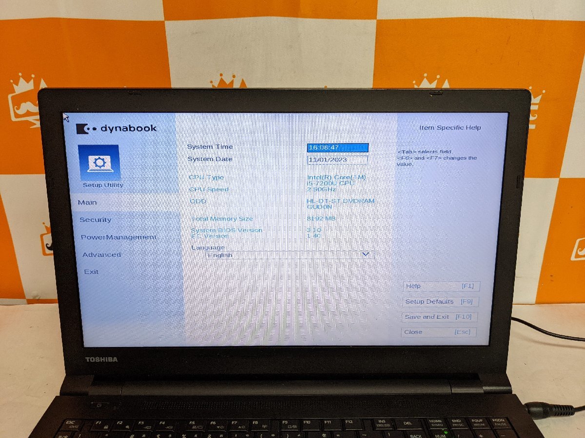 ハード王】東芝 dynabook B55/H /Corei5-7200U/8GB/ストレージ無/4876