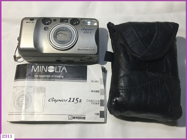 【美品】ミノルタ Capios75 コンパクトフィルムカメラ 中古 □□ 中古 フィルムカメラ MINOLTA ミノルタ Capios115s 実働品 革