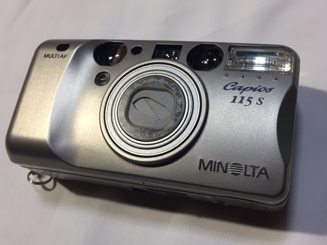 □□ 中古 フィルムカメラ MINOLTA ミノルタ Capios115s 実働品 革