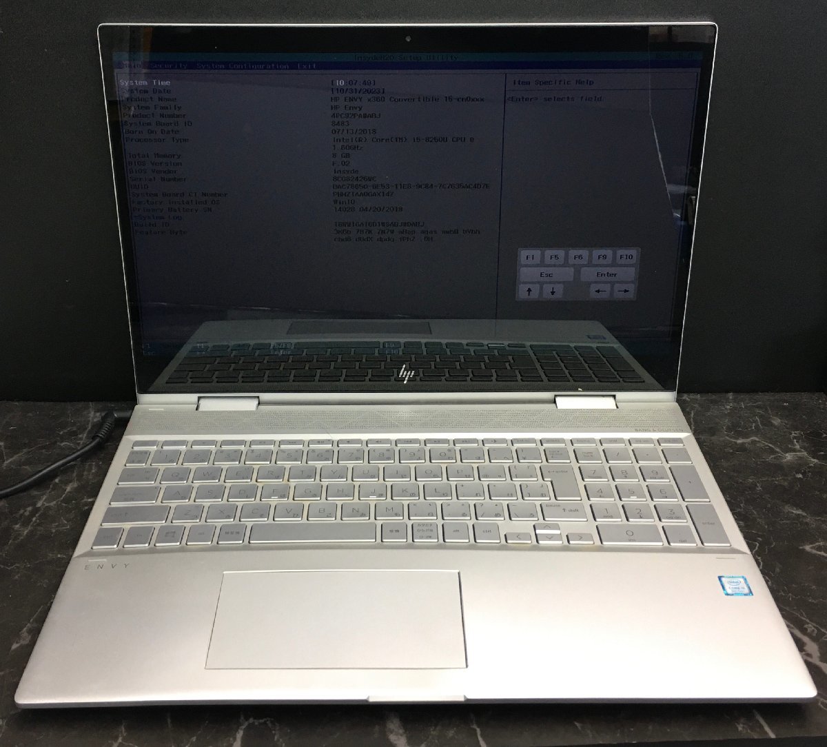 1円～ □ジャンク HP ENVY X360 15-CN0004TU / Core i5 8250U 1.60GHz
