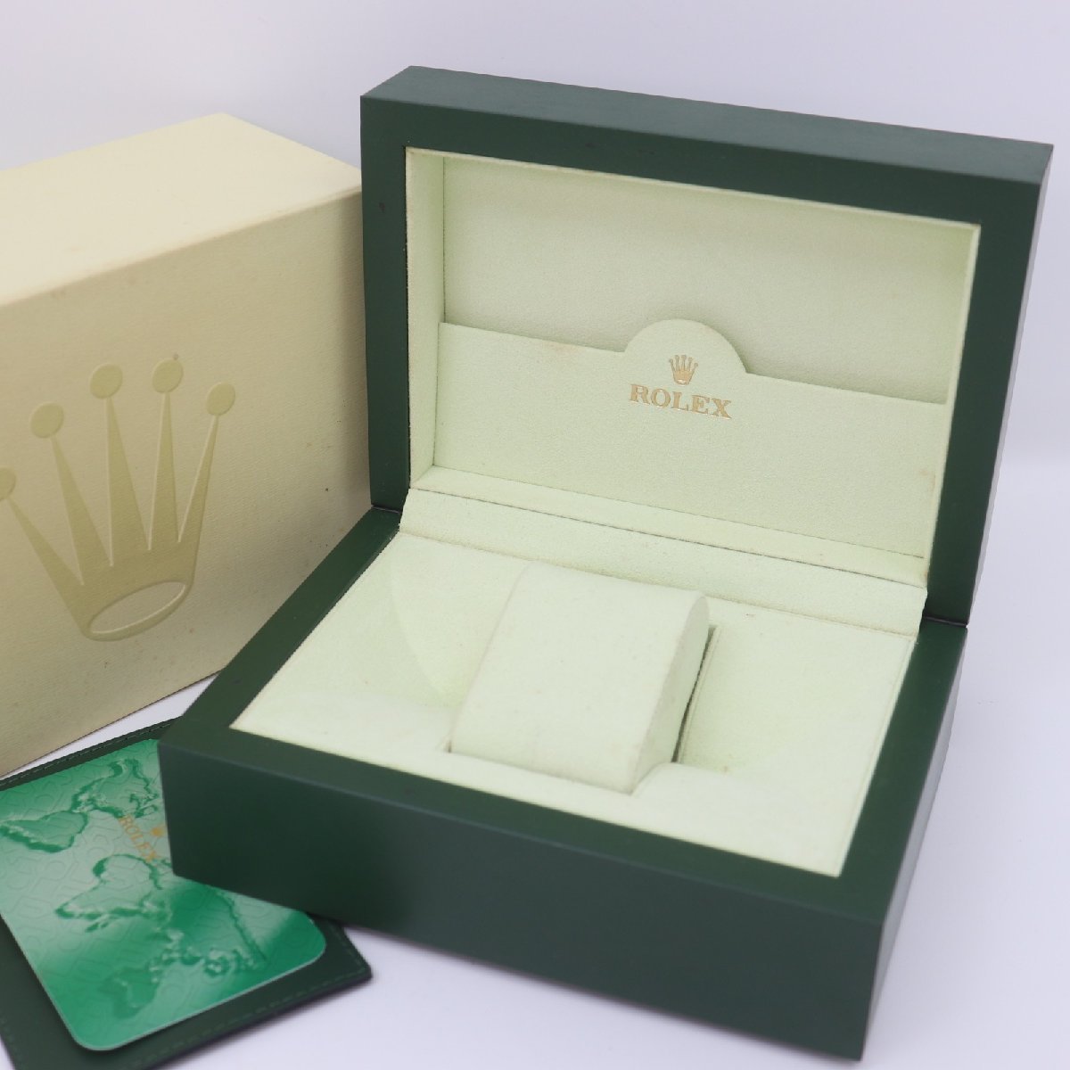 ITTA5F8ZTBLY 即決 本物 ROLEX ロレックス 新箱 箱のみ グリーン ボックス 時計入れ デイトジャスト ドレス スポーツ 収納 カードケース