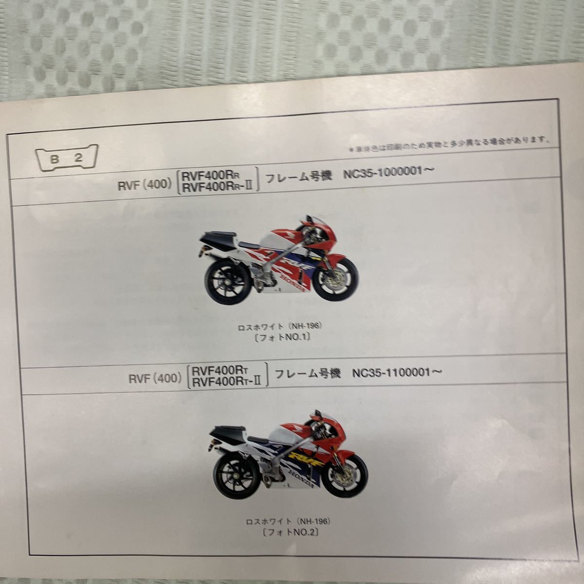 ホンダ RVF400 パーツリスト サービスマニュアル 自動車、オートバイ