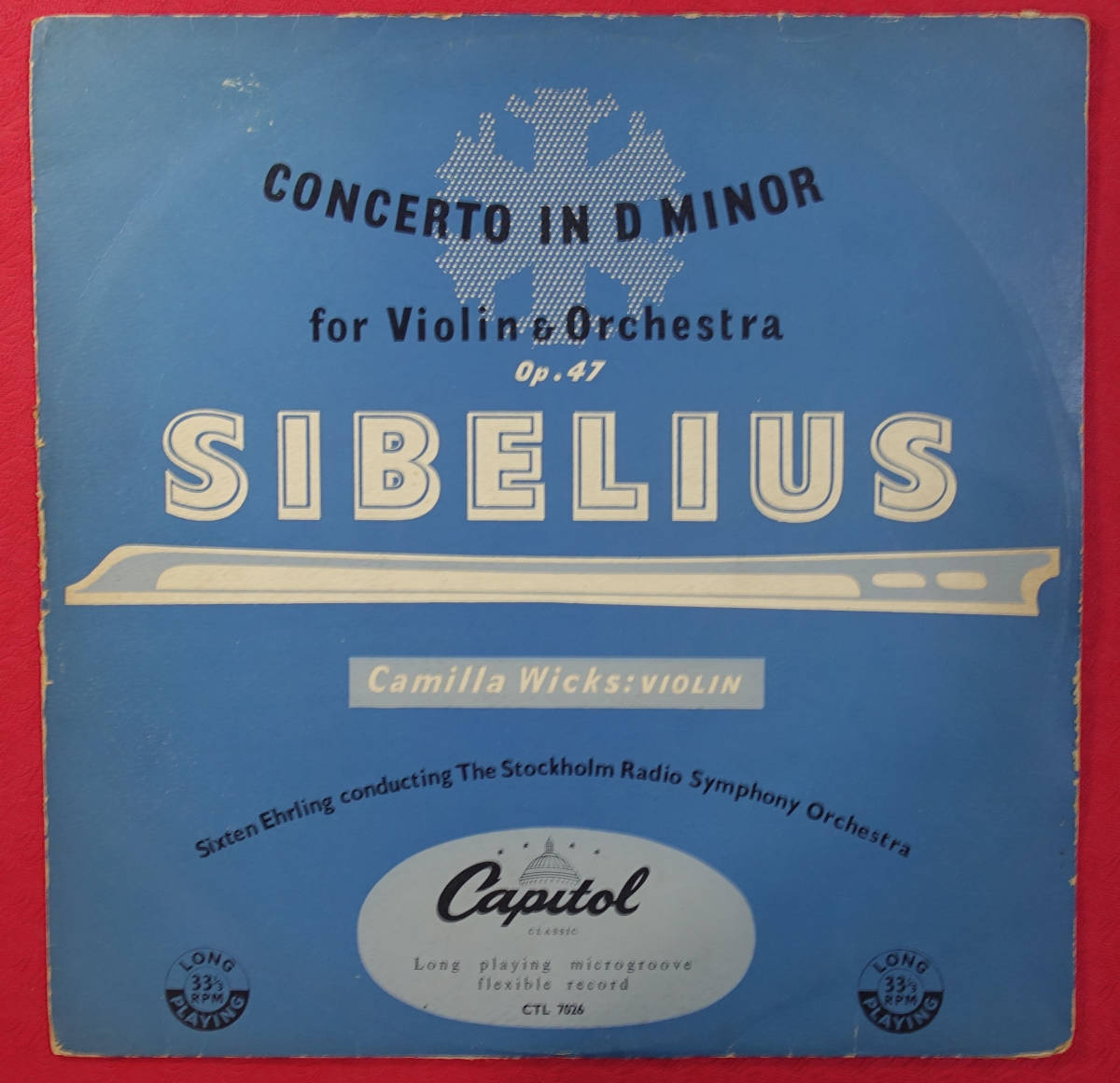 最初期! 英CAPITOL CTL 7026 シベリウス: ヴァイオリン協奏曲 カミラ・ウィックス