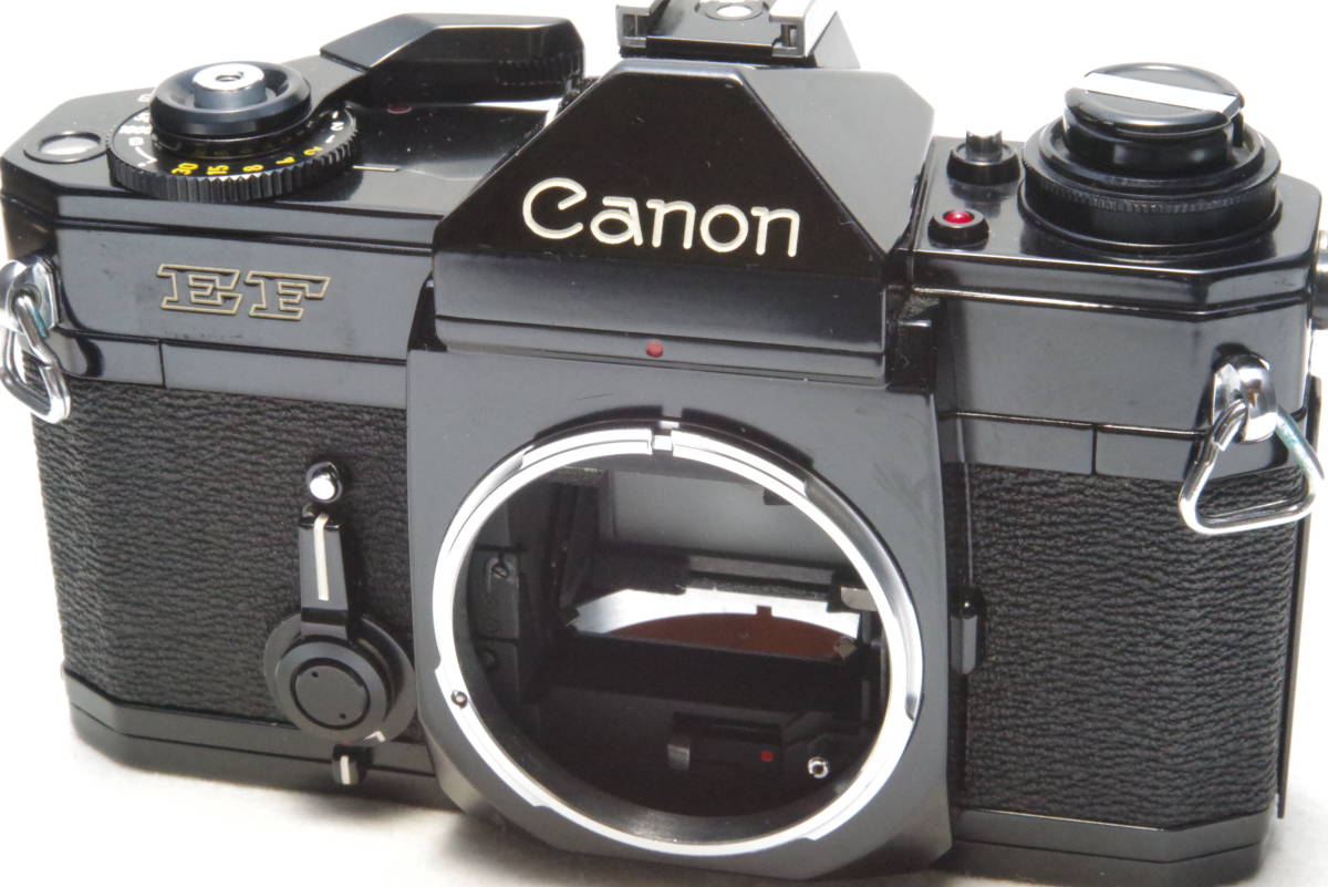 Canon キャノン EF 黒 Black ブラック TTL AE マニュアル フォーカス MF 35mm フィルム 一眼レフ カメラ Film Camera SLR 動作確認済 美品