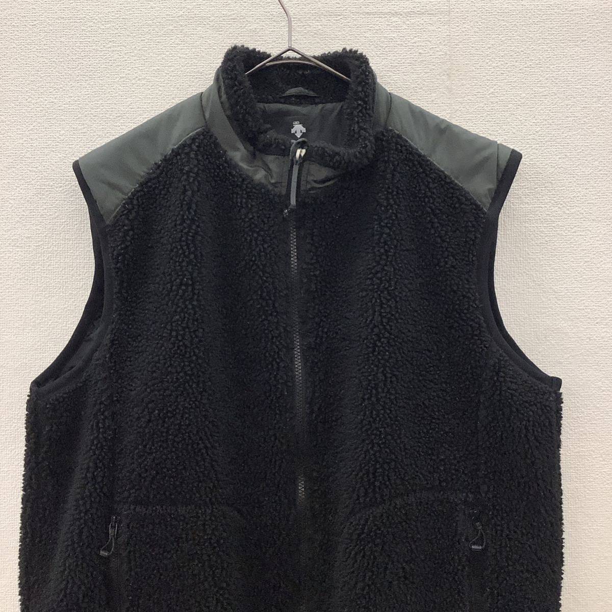 DESCENTE デサント フリースベスト ボア ブラックsize O 75381