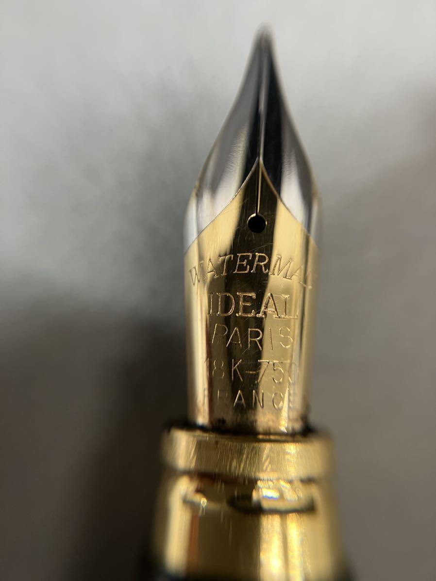 T1072」 WATERMAN ウォーターマン IDEAL 万年筆 ペン先 18K 750 ネーム