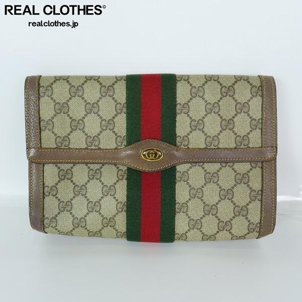 PAN　GUCCI オールドグッチ シェリーライン GG柄 PVC GUCCI/グッチ オールド シェリーライン GG クラッチバッグ /060 GUCCI