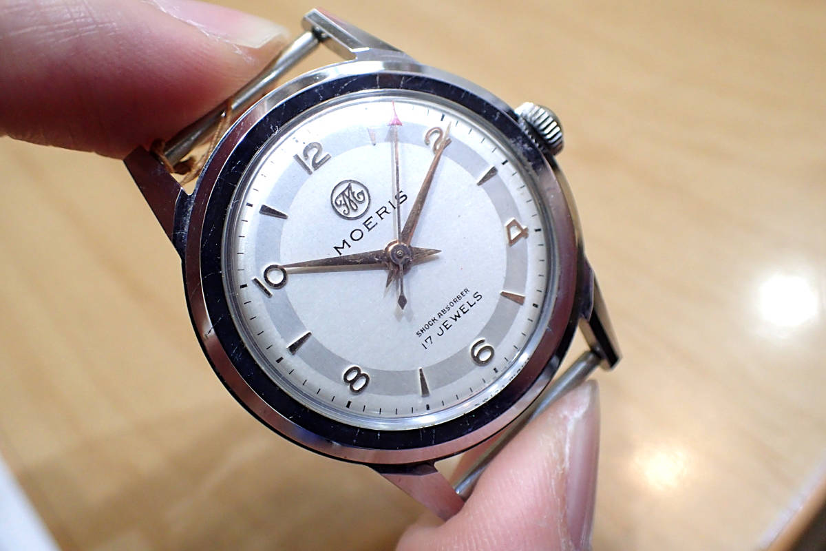 モーリス MOERIS スイス製 手巻き 1950年代 OH済 17石 稼働品 15石