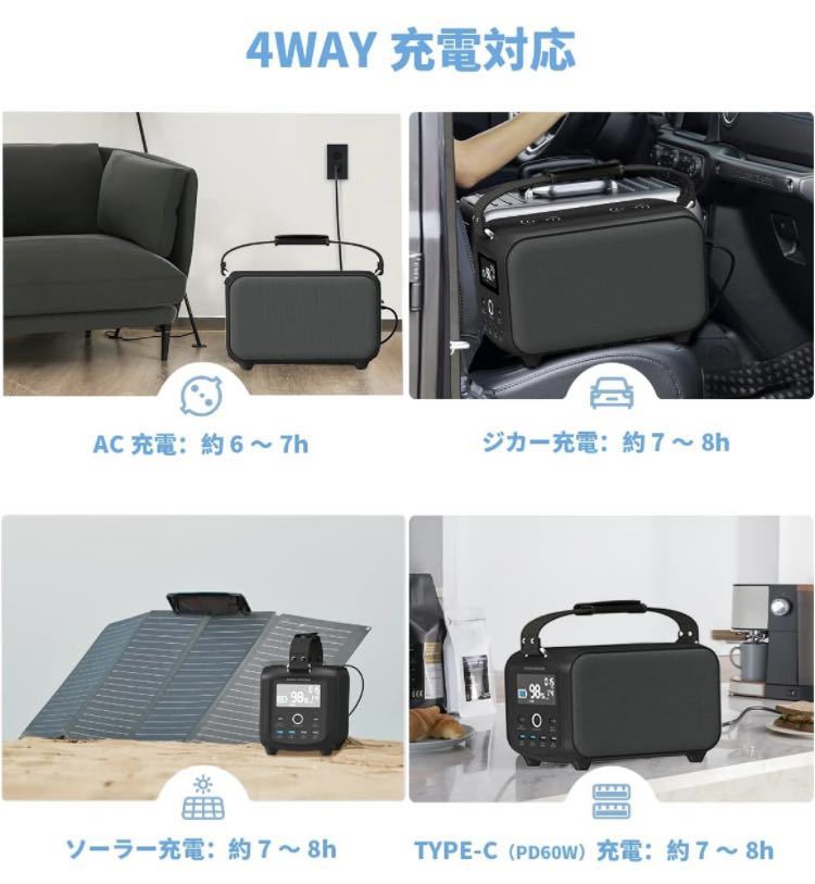 1F03z3M ESEPOWER ポータブル電源 400W 軽量 小型 大容量 414Wh