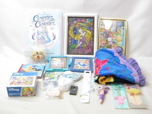 【同梱可】中古品 ディズニー アナと雪の女王 不思議の国のアリス ラプンツェル 他 フード付きタオル ストラップ ジ