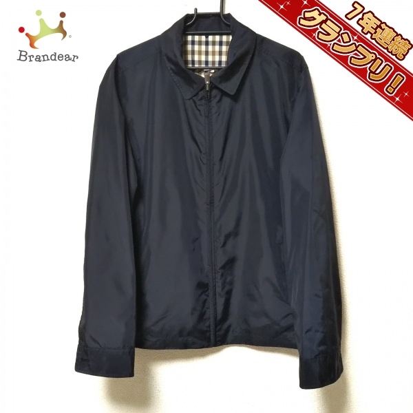 アクアスキュータム Aquascutum ブルゾン サイズM - ダークネイビー メンズ 長袖/リバーシブル/春/秋 ジャケット