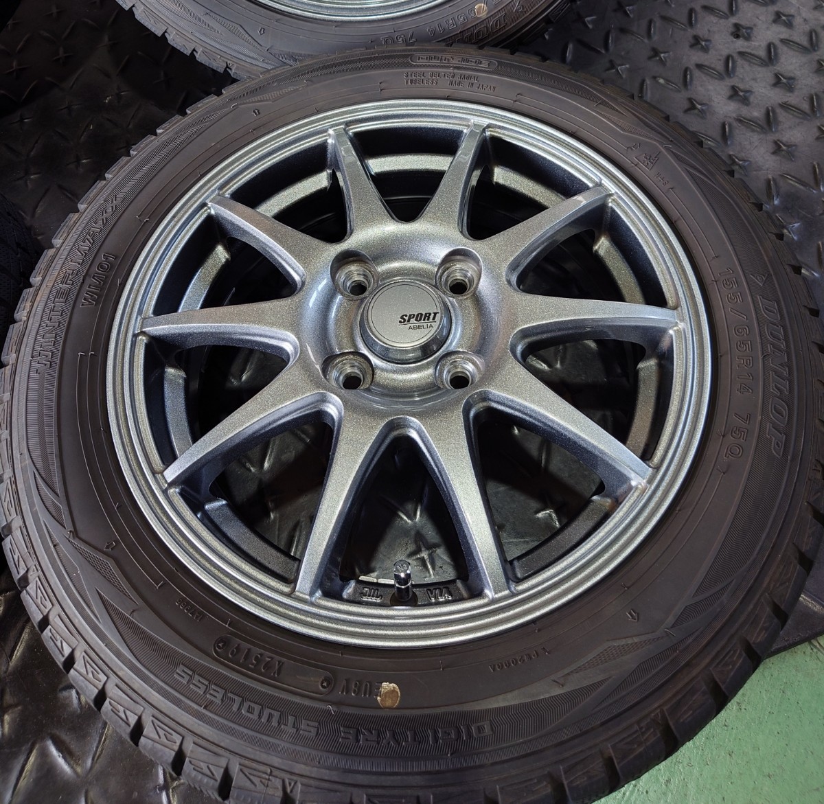 ダンロップ | ホイールセット ダンロップ（スタッドレスタイヤ・ホイールセット 適合車種:ホンダ ダンロップの通販 ★ 14インチ ダンロップ スタッドレス ホイール　SPORT ABELIA　155/65R14 ★
