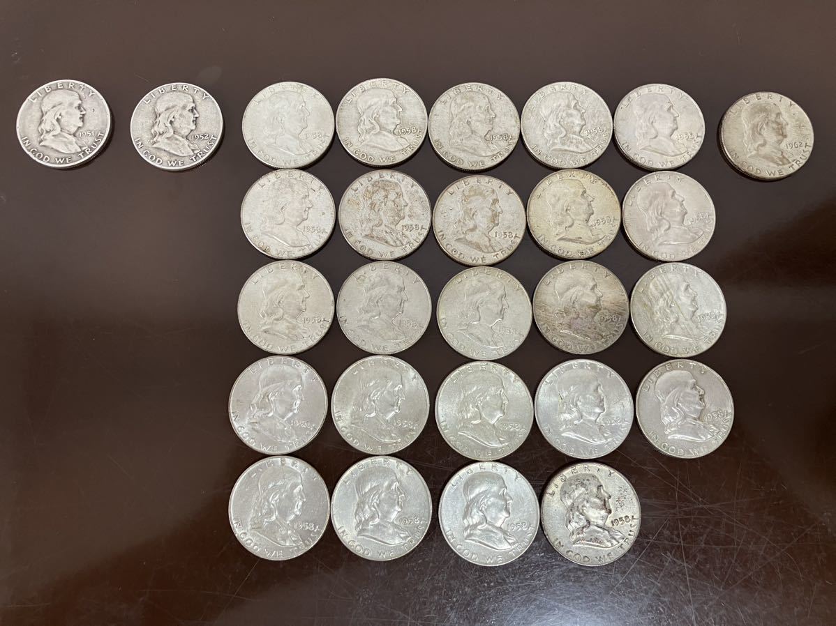 は*ぜ様 Ｉアメリカリバティセット　銀貨含む LIBERTY HALF DOLLAR リバティ コイン アメリカ 銀貨27枚 まとめ 1951