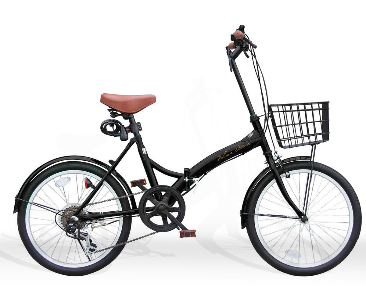 折りたたみ自転車 20インチ EB020 カゴ サスペンション付 6段変速 