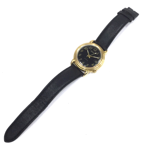 1円 セイコー 腕時計 7002-8010 ラウンド デイト 黒文字盤 ゴールド