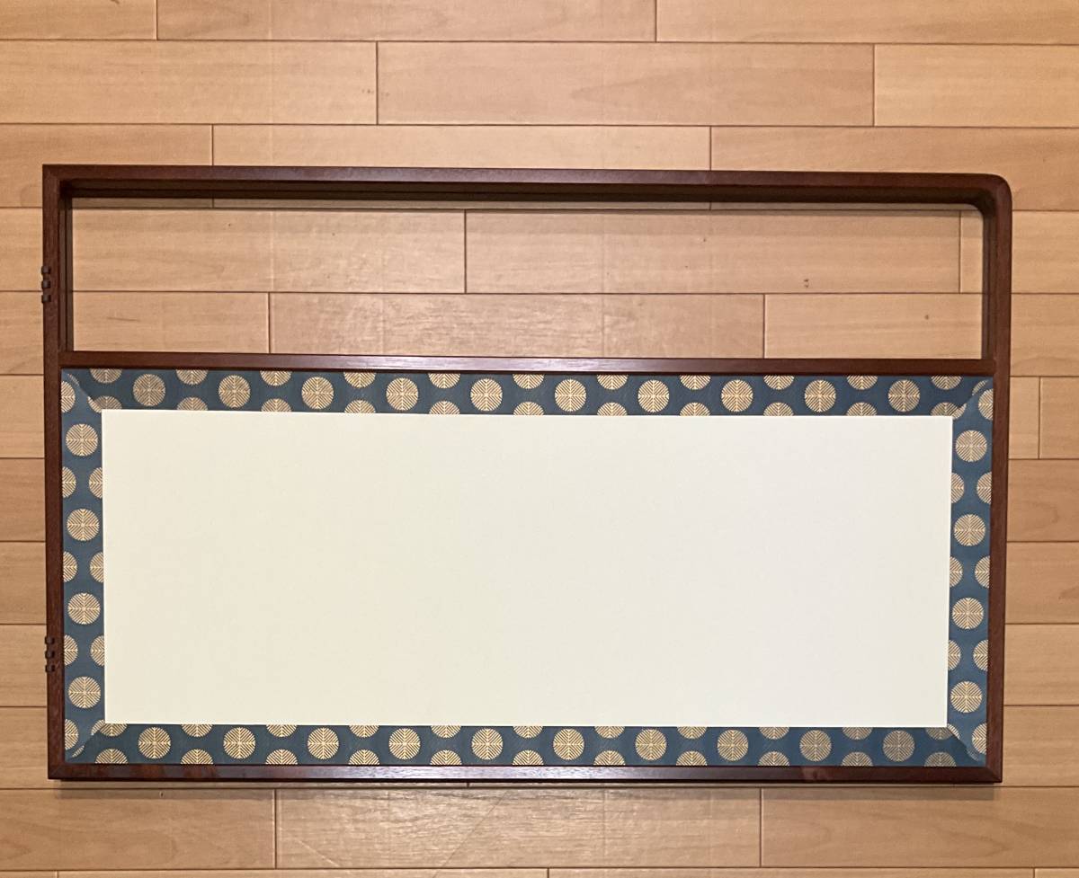 ◇茶道具 風炉先屏風 桑/金彩遠山唐松図 二つ折り 両面使用可能 保管箱