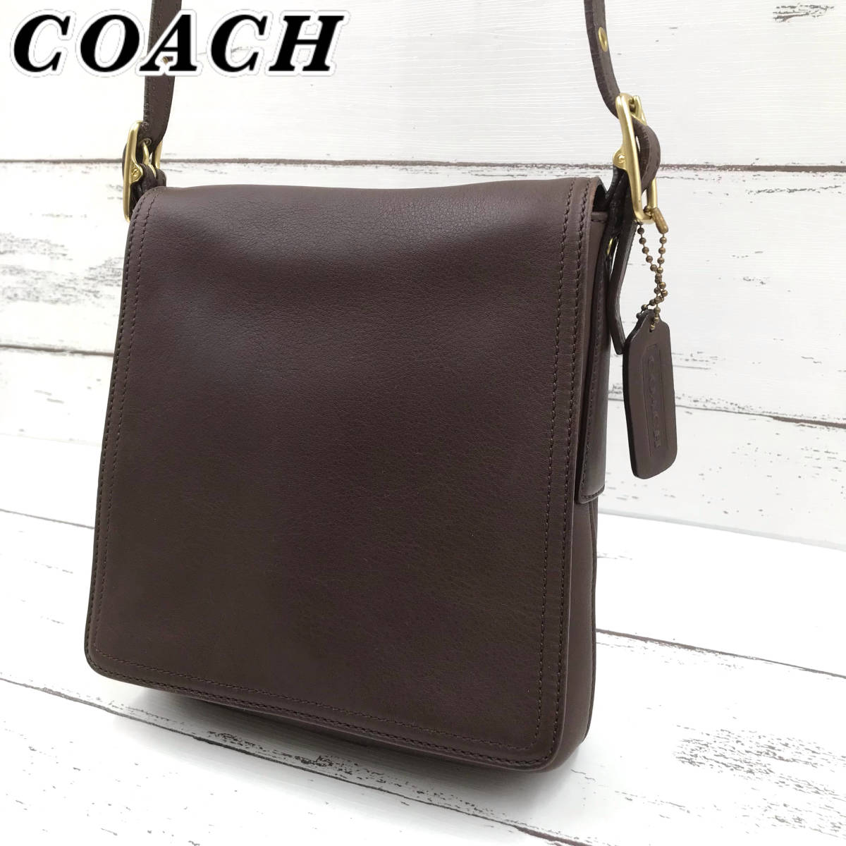 美品】COACH オールドコーチ ショルダーバッグ グラブタンレザー 斜め 