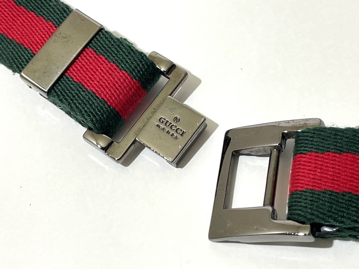 GUCCI グッチ シェリーライン キャンバス ベルト シルバー金具