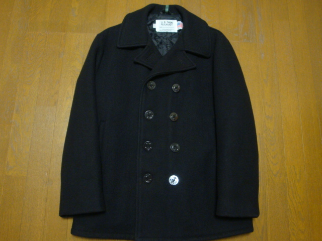 ☆Schott 740 ショット Pコート ダブル Size/40 made in USA ネイビー