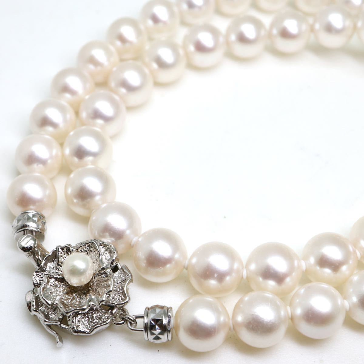 ○アコヤ本真珠ネックレス○n 42.1g 44cm 8.0-8.5mm珠 パール pearl 