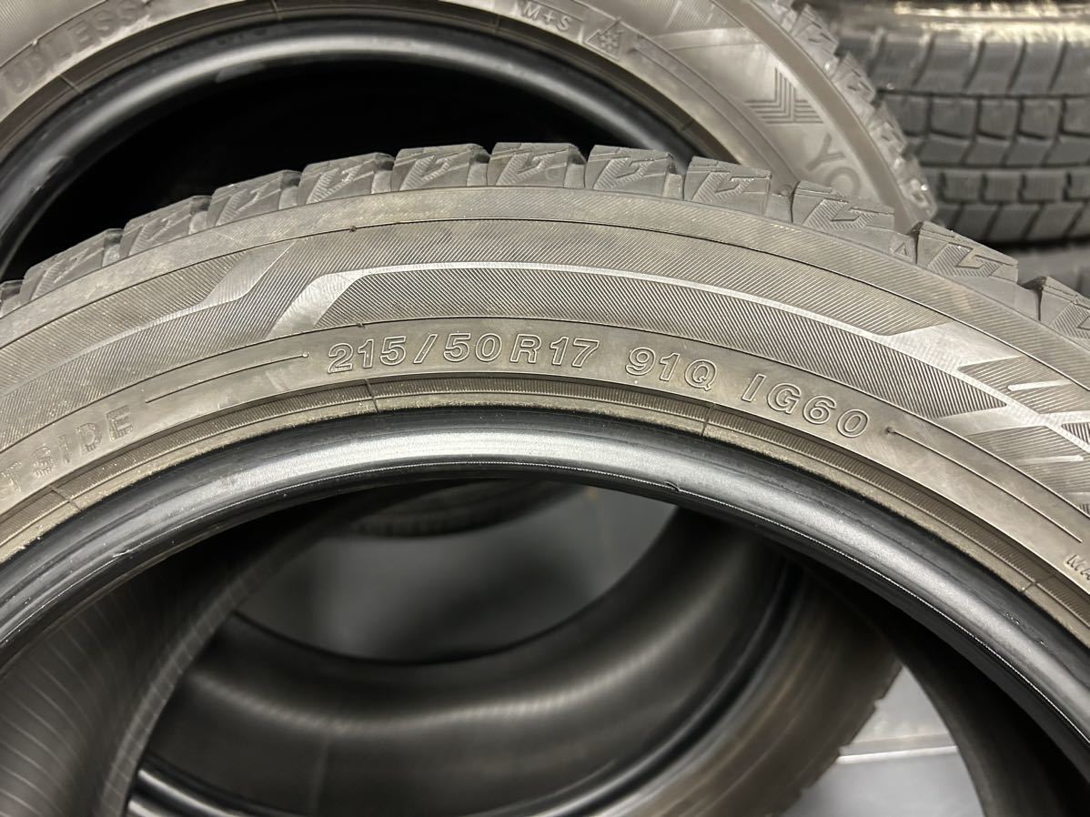 ヨコハマ 215/50r17 スタッドレスタイヤ 中古タイヤ 4本セット2017年製造
