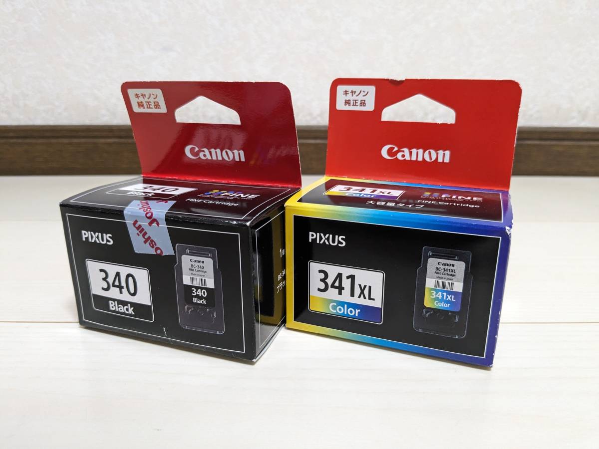 ★未使用/未開封品☆キャノン PIXUS 純正インク 標準&大容量 2個組 BC-340&BC-341XL 黒&3色カラー ※期限切れ 緩衝材なし、定形外発送