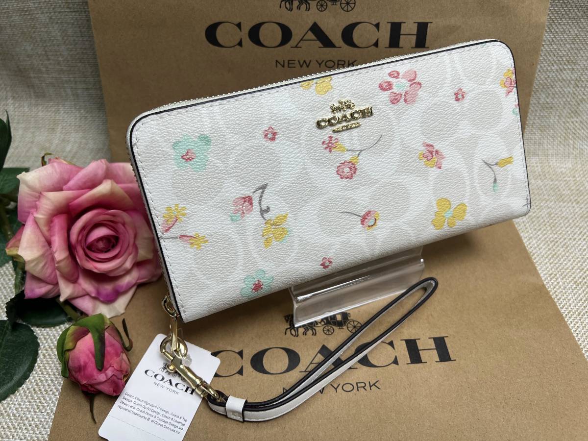 COACH コーチ 長財布 シグネチャー ラウンドファスナー レディース 