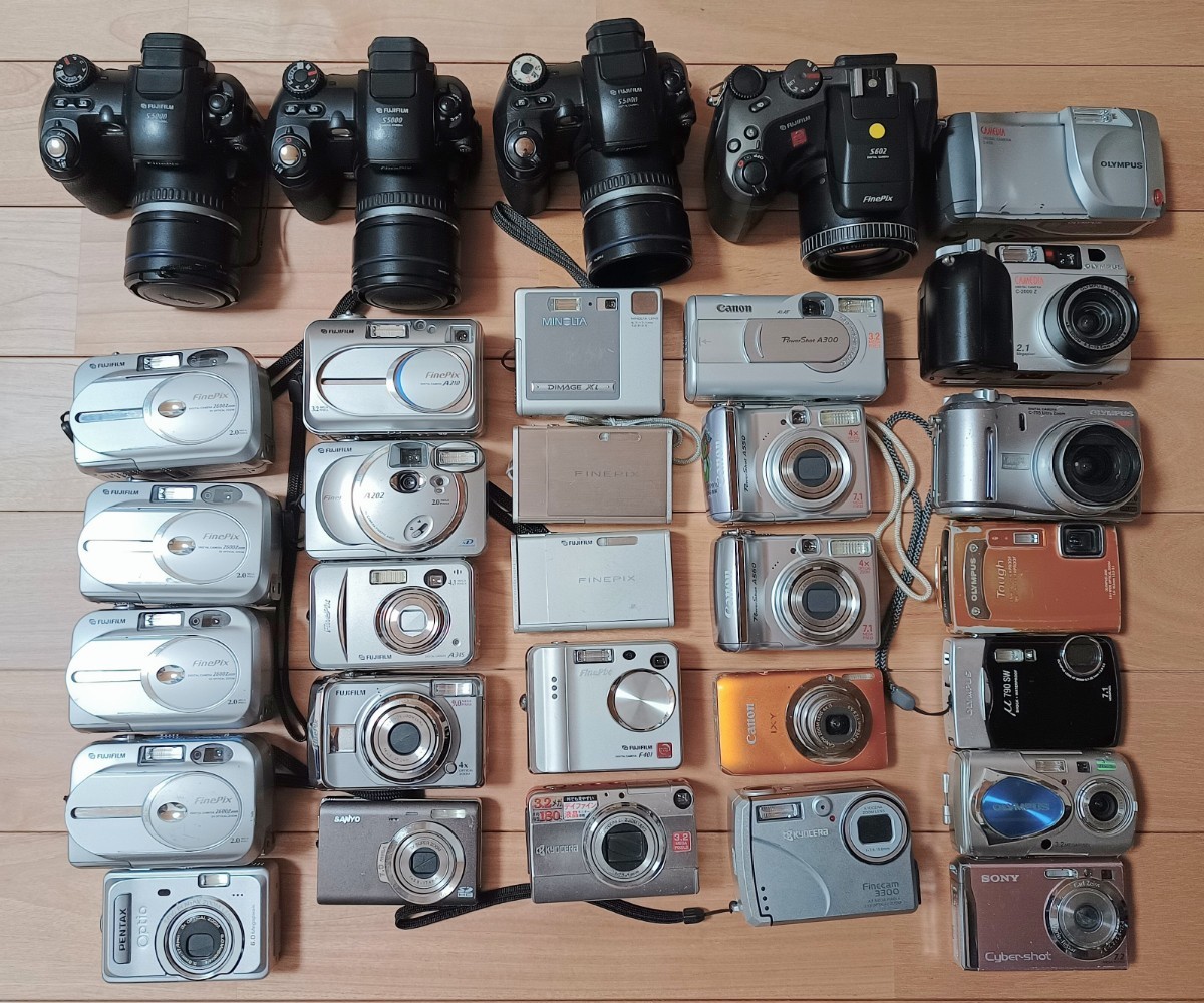 1000円スタート! ジャンクまとめ FUJIFILM FINEPIX S5000 2600Z A202 A210 A345 F401 Canon A300 A550 A560 OLYMPUS μ790 Tough コンデジ 