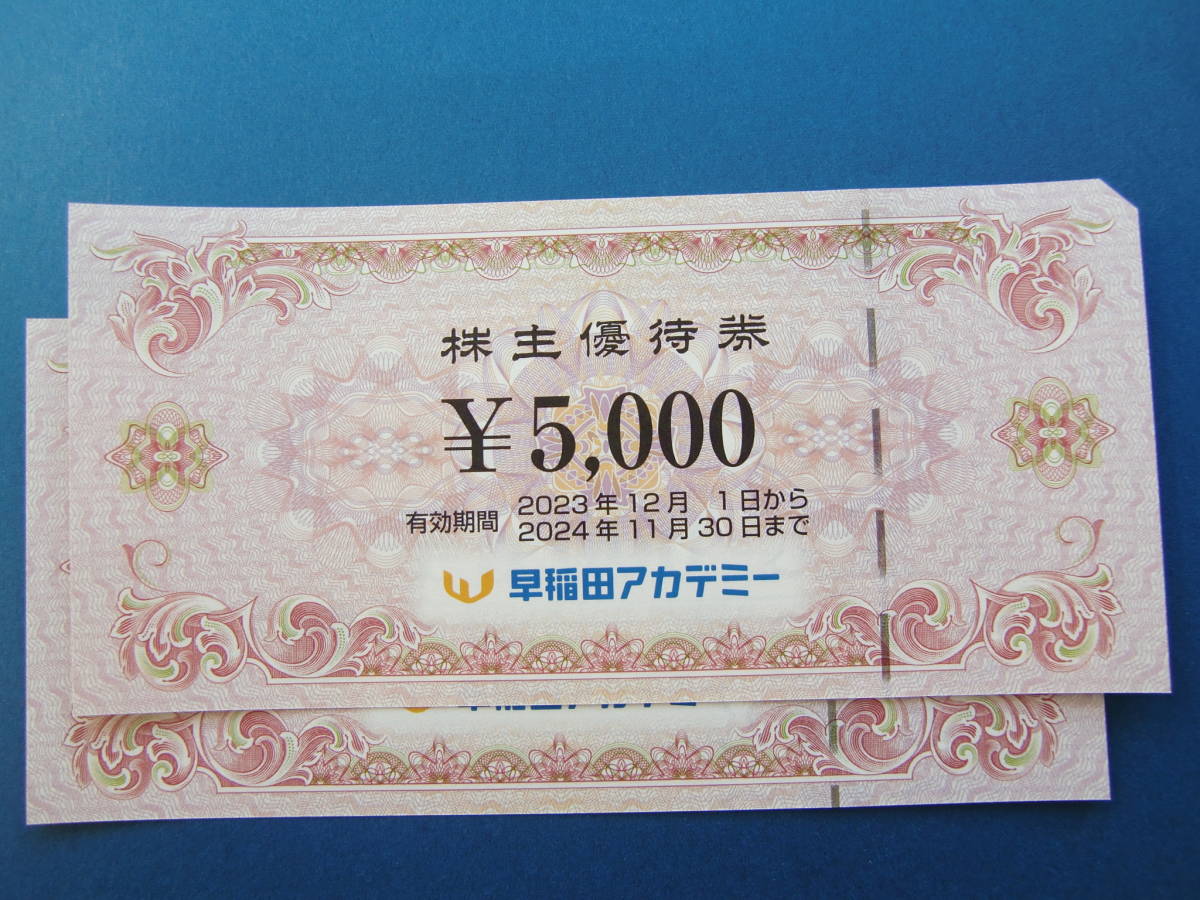 送料込★早稲田アカデミー　株主優待券１００００円分（５０００円×２枚）