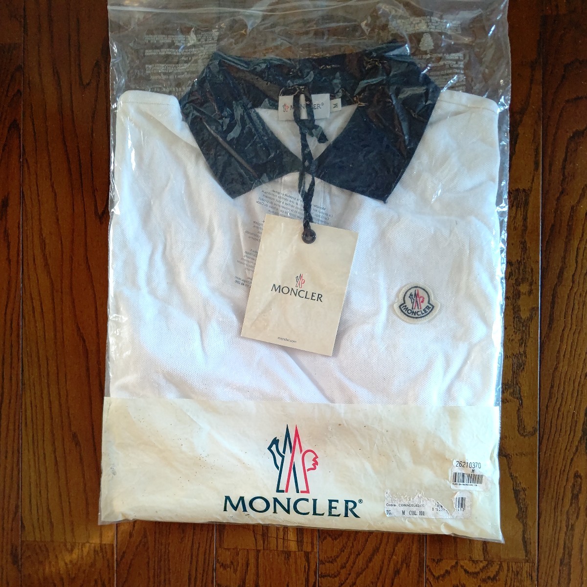 MONCLER モンクレール 半袖ポロシャツ サイズM ホワイト×ネイビー 美品