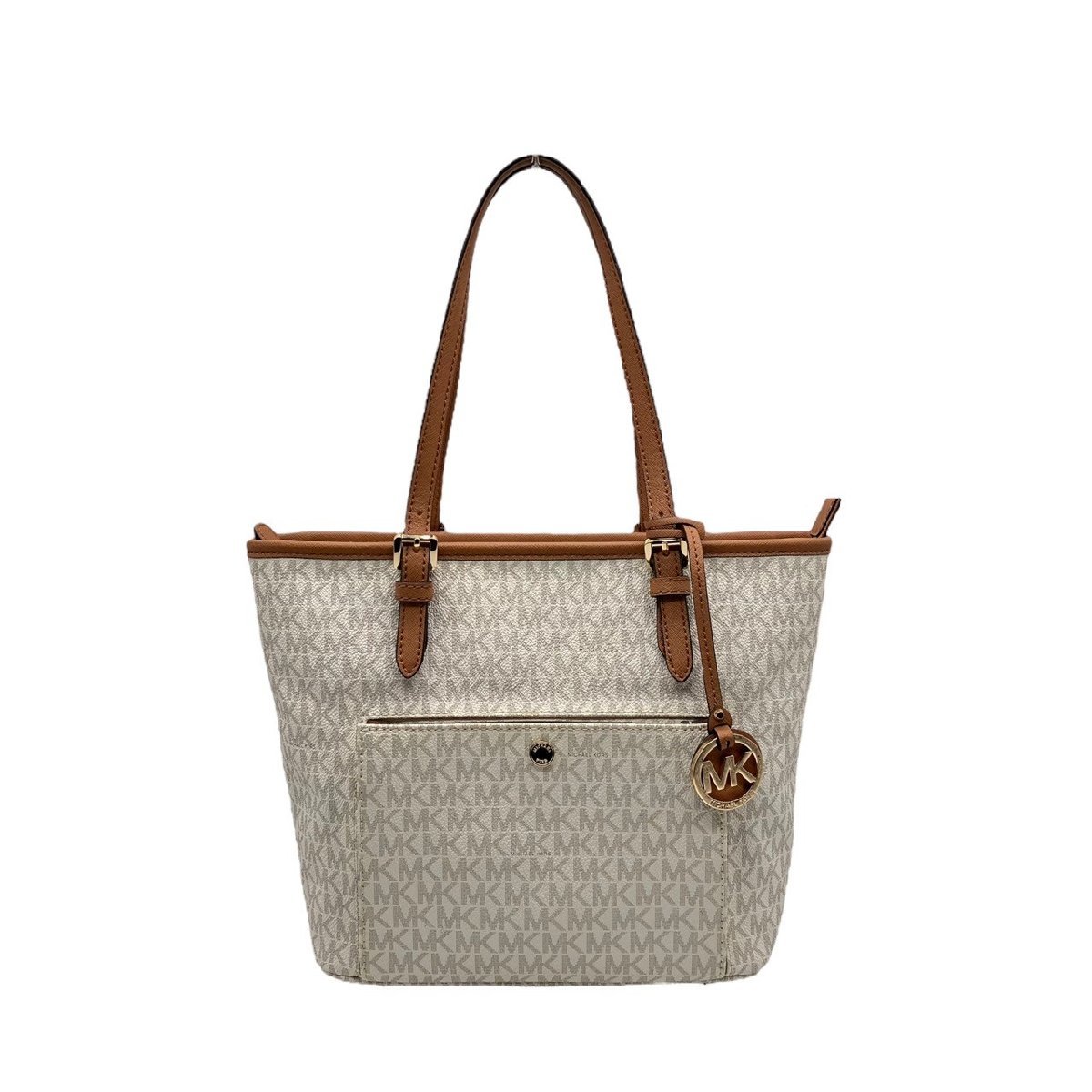 極美品 MICHAEL KORS マイケルコース 30S7GTTT8B MK柄 総柄 PVC レザー
