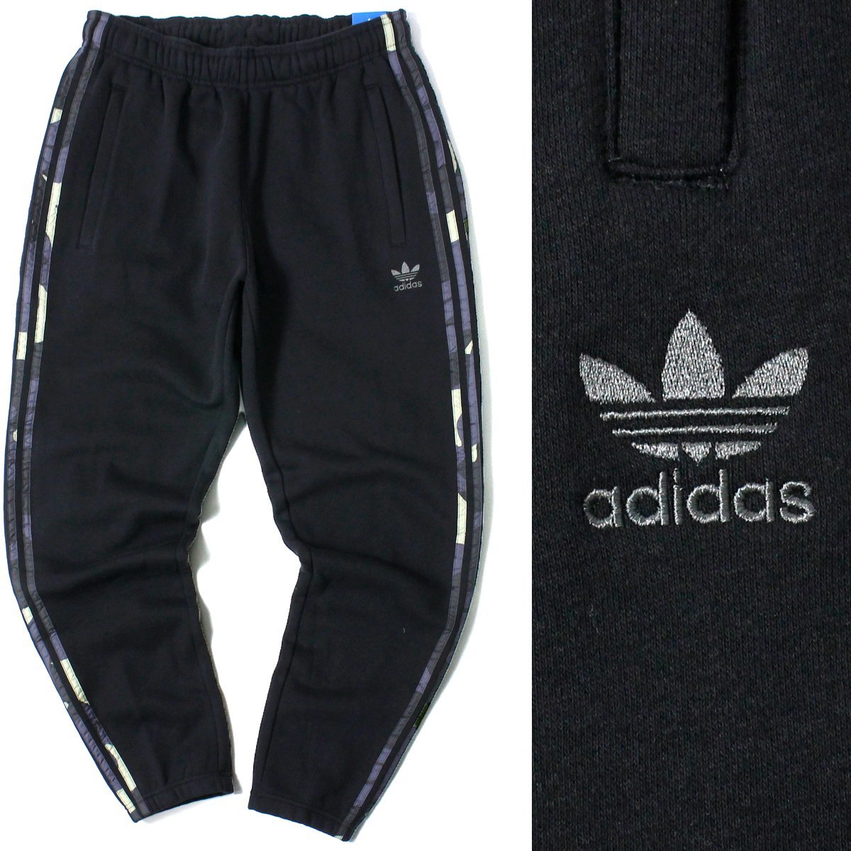 新品 秋冬 adidas originals アディダス オリジナルス 裏起毛 スウェット パンツ XO ジョガーパンツ メンズ グラフィックカモ 黒  ◆SZ1463B