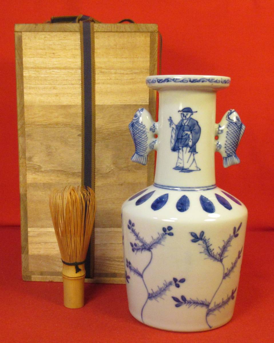 九谷焼 吉田屋写 色絵唐草文 瓢箪形花入 花器 花瓶
