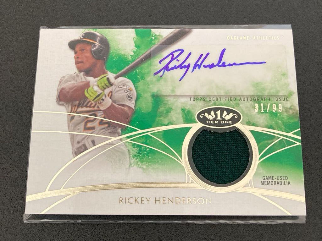 2014 Topps Rickey Henderson Auto & Jersey card MLB Oakland