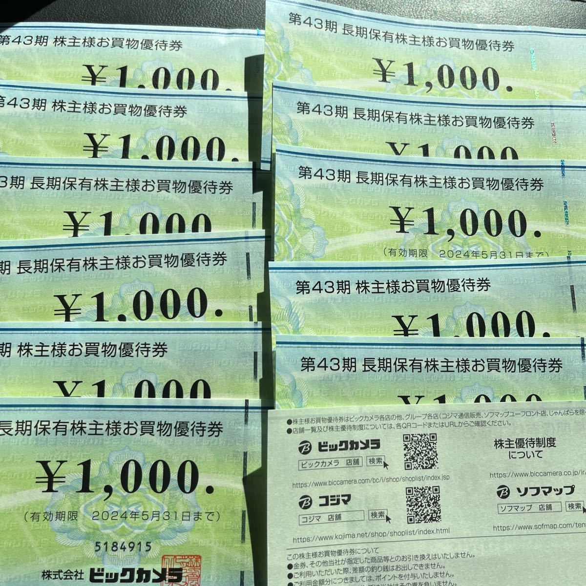 ビックカメラ 株主 お買い物券 12000円分 ビックカメラ 12000円